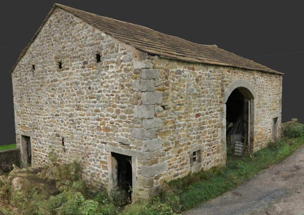 Corner of a barn 3D model in high resolution.