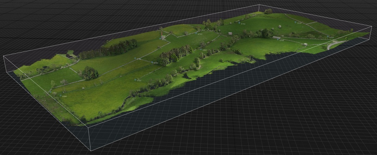 3D model view of rural landscape